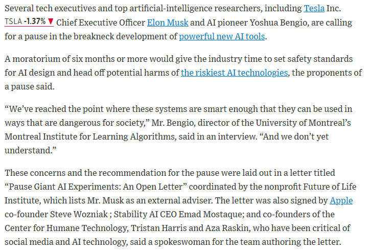 *Walter Bloomberg on Twitter: "Elon Musk, AI Pioneers Sign Open Letter
