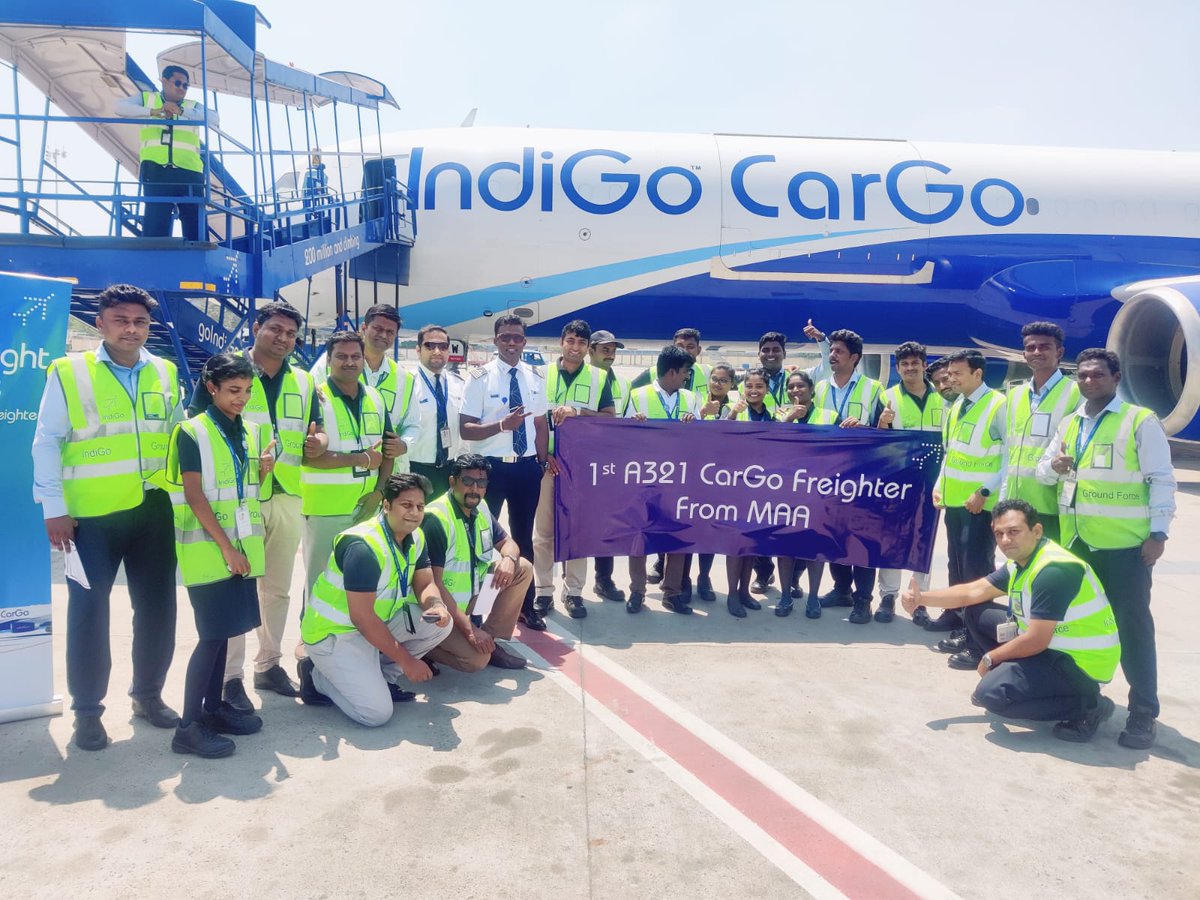 IndiGo6E's tweet photo. Thrilled to announce our CarGo freighter operations between #Chennai and #Kolkata. #goIndiGo #IndiGoCarGo #IndiaByIndiGo https://t.co/Iu926yz8KH