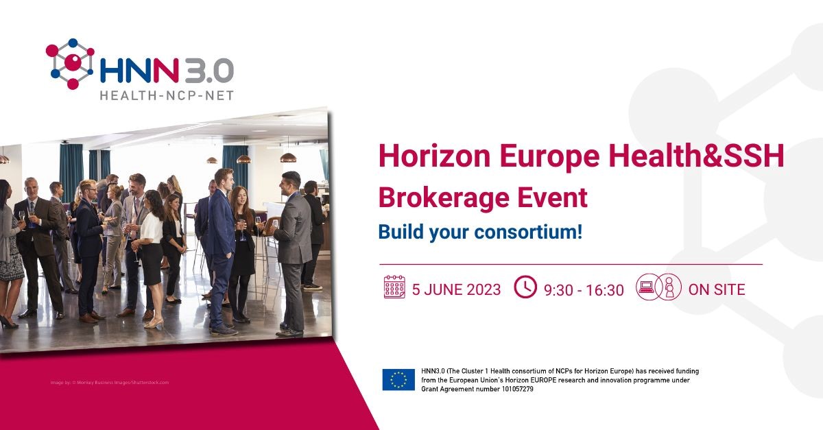 HealthNCPNet's tweet photo. 🔴  REGISTER NOW : #HorizonEU Health&amp;SSH Brokerage Event  

💡 topics with a strong #SSH dimension with @Net4Society

📅  5 June 2023 
⏰  09:30 - 17:00 CET 
📍 Paris 
 
🎯 The event is free of charge and has a limited (150) number of participants

👉  https://t.co/Zxg8lvevn4 https://t.co/4rtfjAjpxn