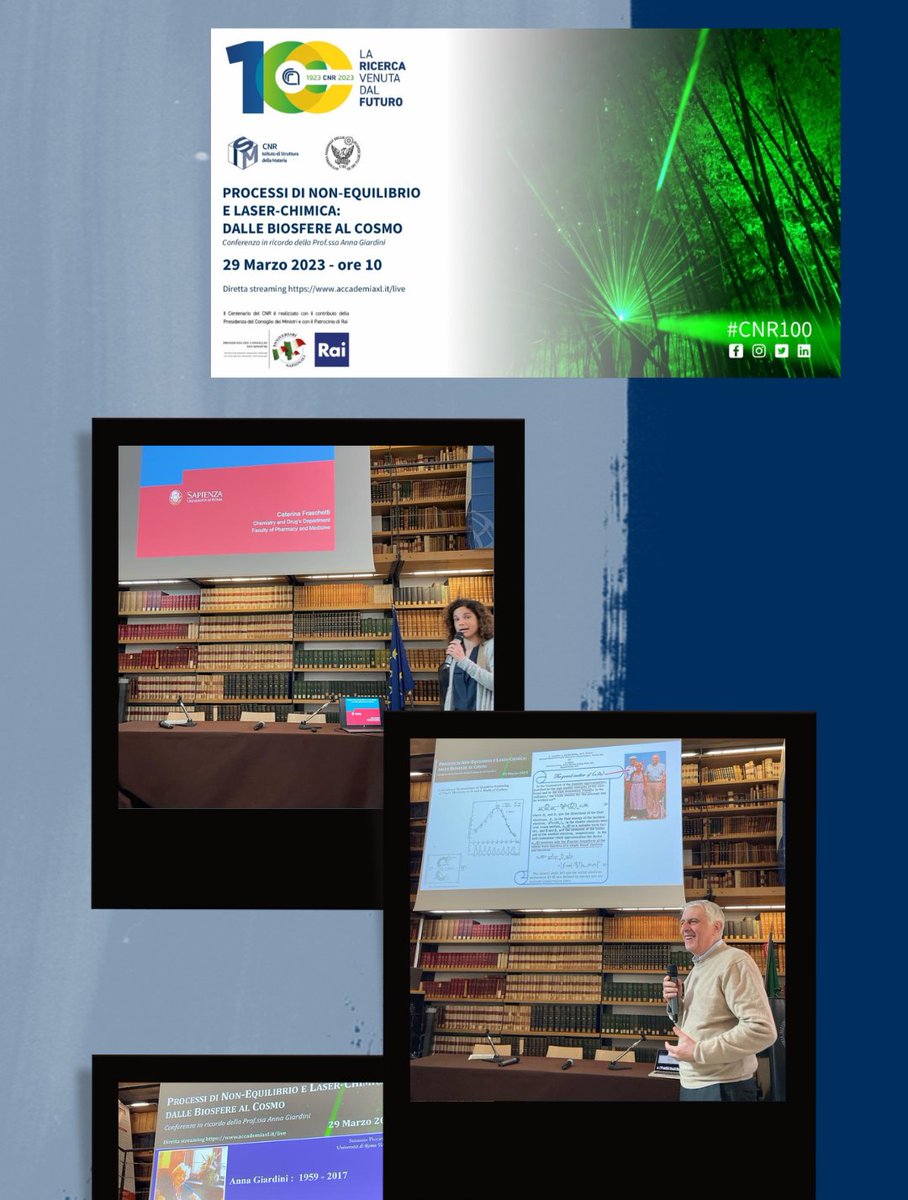 CNR-ISM Istituto Di Struttura Della Materia (@cnr_ism) on Twitter photo Work in progress alla conferenza "Processi di non-equilibrio e #laser-chimica: dalle biosfere al cosmo" in ricordo della prof.ssa Anna Giardini.
In diretta dalla Accademia delle Scienze #accademiaxl su accademiaxl.it/live
#CNR100 #centenariocnr <a href="/CNR_ISM/">CNR-ISM Istituto Di Struttura Della Materia</a> <a href="/CNRsocial_/">CNR Consiglio Nazionale delle Ricerche</a> Work in progress alla conferenza "Processi di non-equilibrio e #laser-chimica: dalle biosfere al cosmo" in ricordo della prof.ssa Anna Giardini.
In diretta dalla Accademia delle Scienze #accademiaxl su accademiaxl.it/live
#CNR100 #centenariocnr <a href="/CNR_ISM/">CNR-ISM Istituto Di Struttura Della Materia</a> <a href="/CNRsocial_/">CNR Consiglio Nazionale delle Ricerche</a>