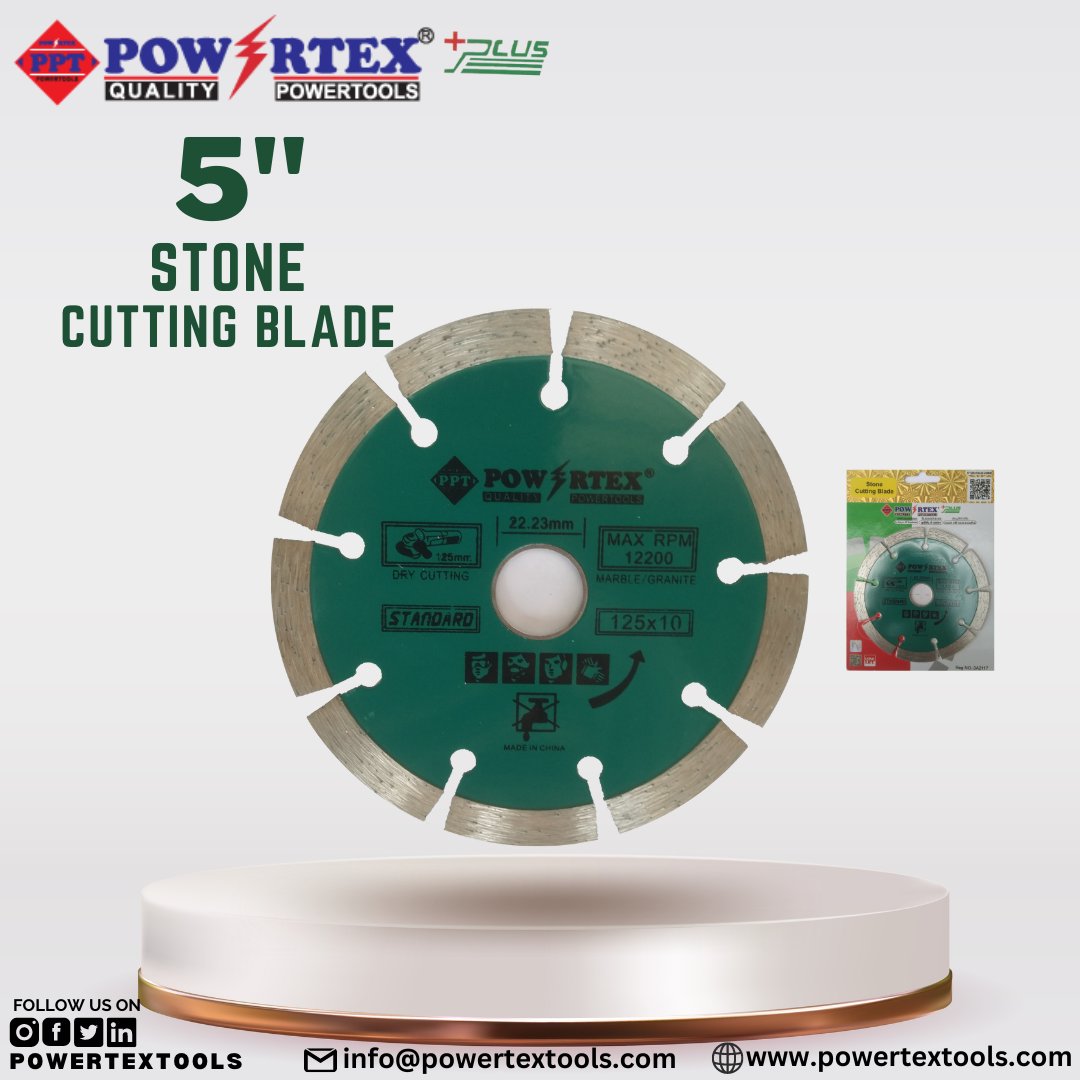 POWERTEX 5' STONE CUTTING BLADE to order visit powertextools.com or download powertexb2b application from play store(bit.ly/3c9ZjAI). For New arrivals and Newly Launched Products please follow us @powertextools.
.
.
.
.
#multipurposeblade #cuttingblade  #powertex