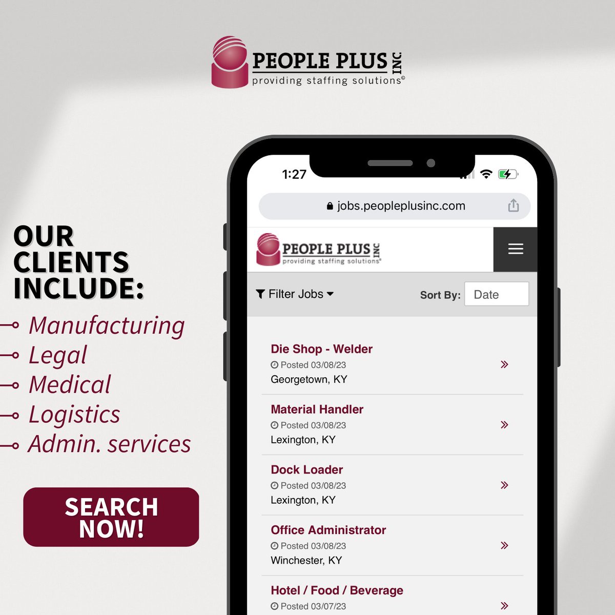 Visit nsl.ink/9I69 to sign up for personalized job alerts, upload your resume, save your searches, and more! 

#PeoplePlus #Hiring #LetUsPutThePlusInYourDay #hiring #employment #talentsolutions #temporarystaffing #outplacement #werehiring #temptohire #recruitment