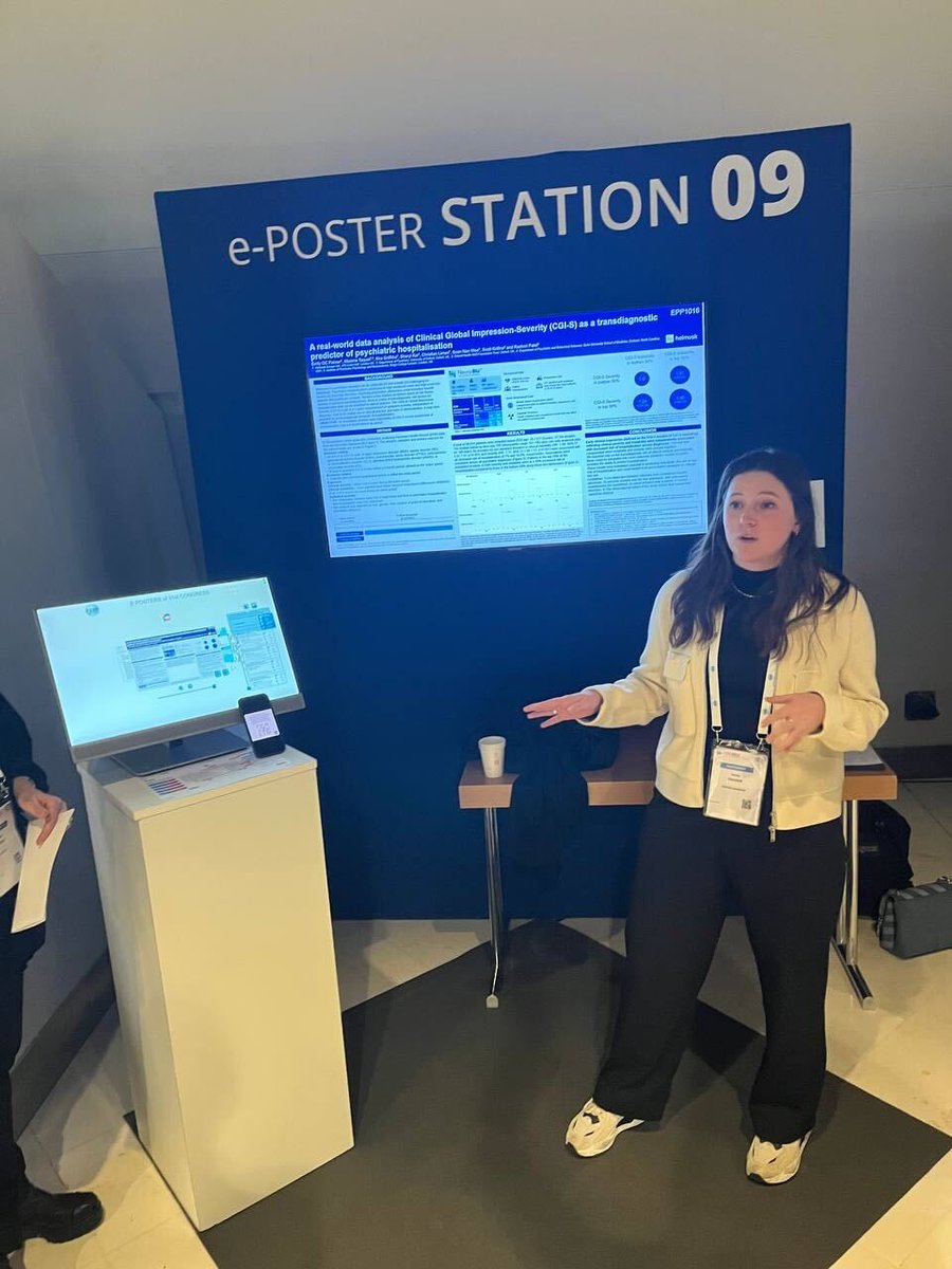 At #EPA2023, we presented research on clinical instability, enabled by #RWD within our #NeuroBlu Database and led by @uniofoxford senior research fellow & Holmusk collaborator @maximetaquet. The study was also published in @thelancetpsych: hubs.li/Q01Jp_QW0