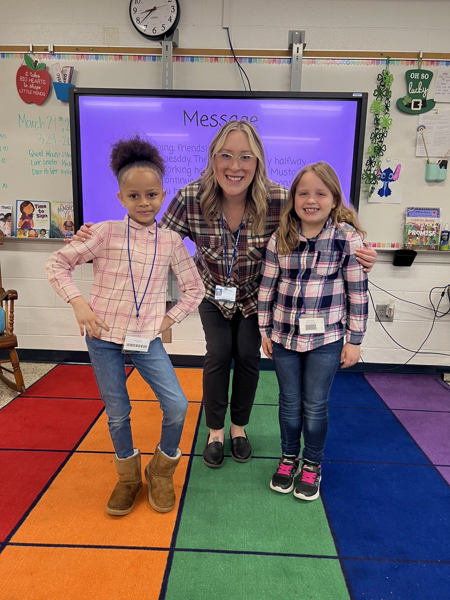 When two of your students show up dressed like you…and your love for flannels.😂Just another day in 2nd grade. Love our class family. @PES_Mustangs #pembrokepride