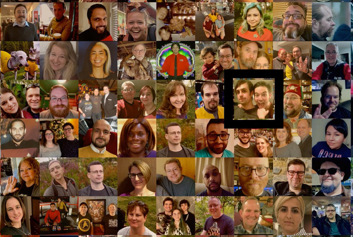 AJHalliwell's tweet photo. Oh good, that didn't take very long. 😅 Crazy to see faces familiar from Twitter on here, thank you #StarTrekVoyager fans for making this happen!! #VOYdoc https://t.co/AtEwHxEWrx