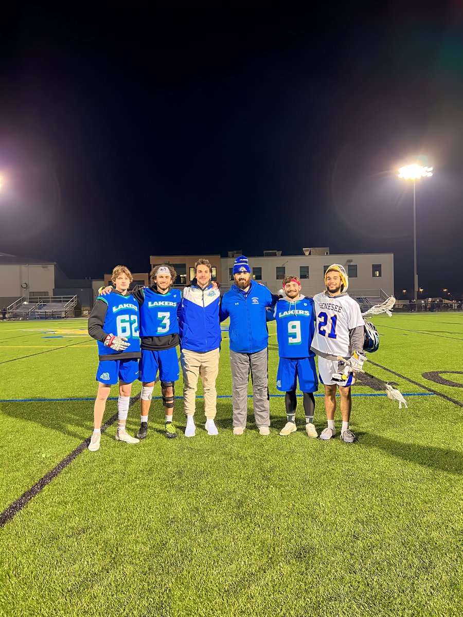 Braves Nation Alumni all over the field at GCC last night. L-R Charlie Cheney, Tre Lloyd, Mike Thompson, Zak Bussey, Dan Disalvo, and Tyler Goode. Once a Brave, always a Brave🤘🤘
