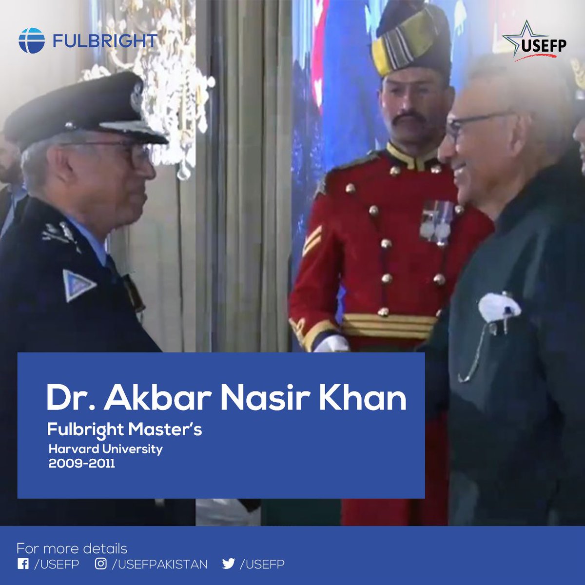 #Fulbright alumnus and Inspector General of Islamabad Police Dr. Akbar Nasir Khan has been honored with Tamgha-i-Shujaat (Civil Gallantry Award) for leading the operation against criminals involved in terrorism in Pakistan. Congratulations, @akbarnasirkhan! @ICT_Police #USEFP