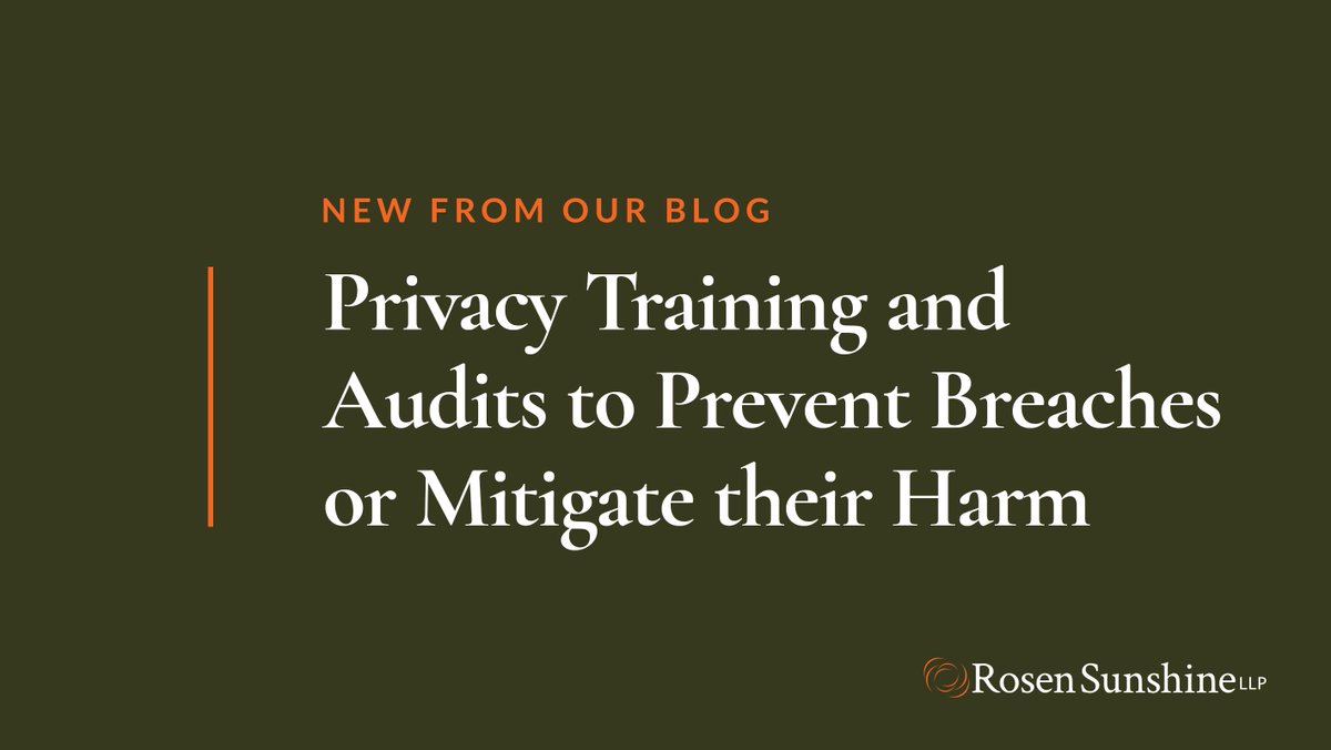 RosenSunshine's tweet photo. Health care providers are trusted with the most sensitive information there is. To prevent breaches – and to mitigate the consequences that may arise from a #privacy breach that may not be preventable – custodians need a four-pronged approach: https://t.co/HH70SHUn2W #HealthLaw https://t.co/1CtcO8OcHX