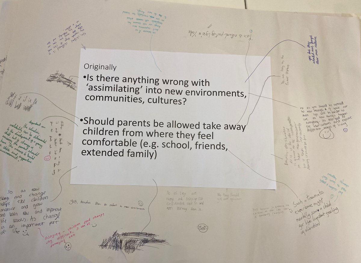 LinAcEnglish's tweet photo. Mr Alexander's S4 class have been #makingthinkingvisible with silent debates on various themes in #Duffy... just LOOK at that reasoning! 😍 @Linlithgow_Acad @scot_text https://t.co/ZXwauLUPYJ