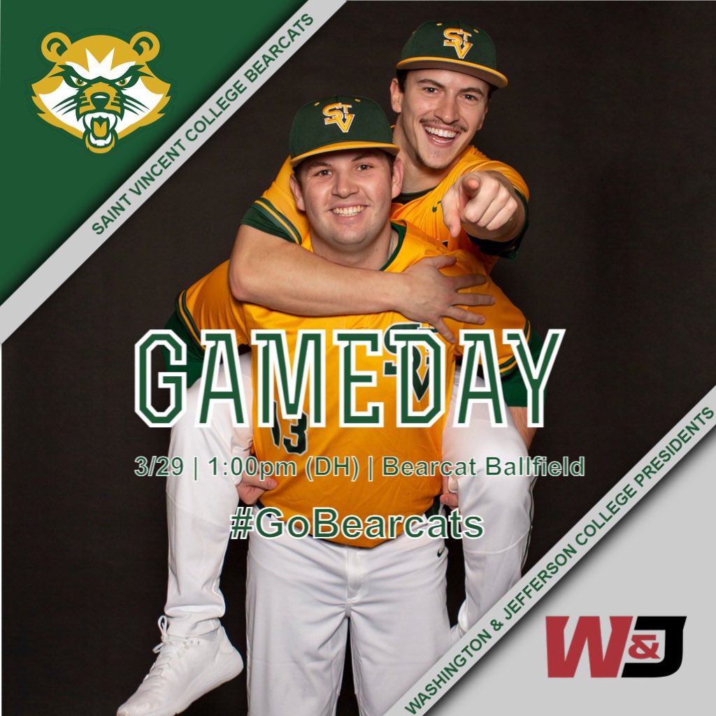 BaseballSVC's tweet photo. 🚨GAME DAY🚨

We want 🫵 YOU 🫵 to come out to Bearcat Ballfield for the home opener!

🆚: @DubJayBaseball
⌚️: 1:00pm &amp; 4:00pm
🏟: Bearcat Ballfield
📍: Latrobe, PA
🌡: 50*
📊: https://t.co/5LuK8n0S5V
🎥: https://t.co/dlpfUZ1Yr3

🐻⚾️ #GoBearcats https://t.co/ith1iqz5fN