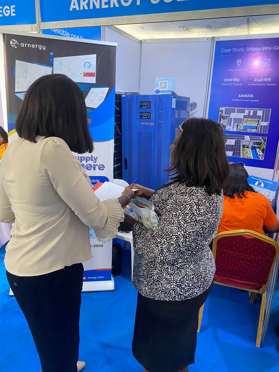 arnergy's tweet photo. Arnergy is LIVE at the #CEMCS2023 exhibition today (Day 2) to engage and showcase the best-in-class Solar systems offered by Arnergy.

Are you attending the exhibition? Visit Arnergy Solar stand for a tour of Arnergy Solar products.

 #CEMCS #conferenceexhibition #chevronnigeria https://t.co/A9L6fKaMVz