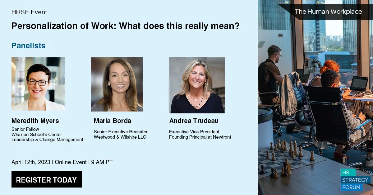 Announcing our speakers for the upcoming event, Personalization of work: what does this really mean?
buff.ly/3ycn9Wu