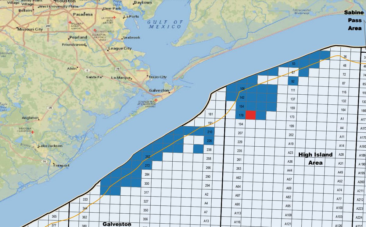 Looks like Exxon picked up where it left off in the last #GOM lease sale and filled in the proverbial checkerboard in the shallows off TX. This is widely assumed to be #CCS acreage - some of the best in the world - tho the leasing mechanism in fed waters still unclear #OOTT #XOM