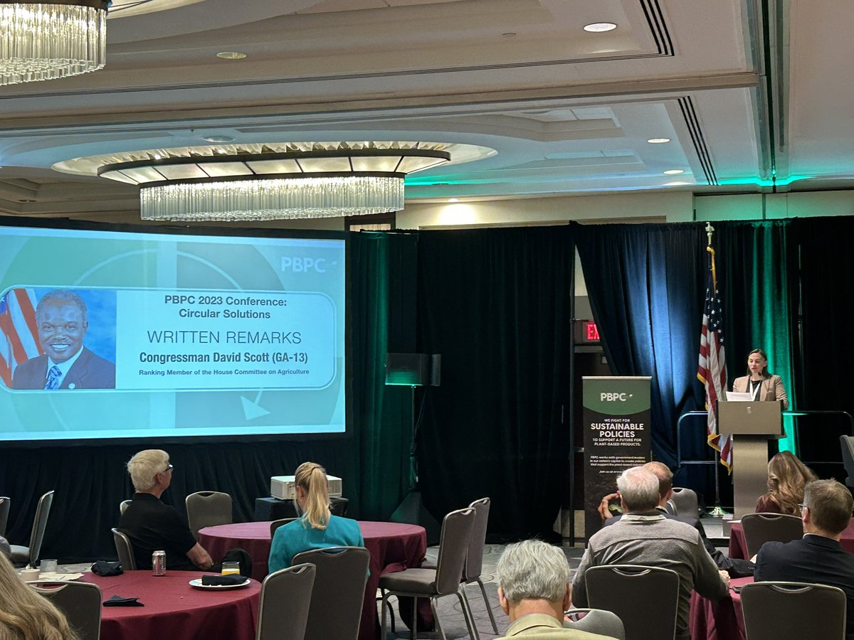 PlantBasedProds's tweet image. Day 3 of #PBPC2023Conference has begun! Today, we’ll hear remarks from @repdavidscott @HouseAgDems leader, @CongressmanGT, Chairman of @HouseAgGOP, &amp;amp; Sen. @JohnBoozman, @SenateAgGOP leader, on Congress’ efforts to pass the 2023 Farm Bill.