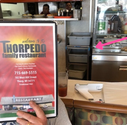 Lakeside in the wild sighting: Thorpedo restaurant in Thorpe, WI!

🥞🥓🥪🍟🌭We'll have what they're having.