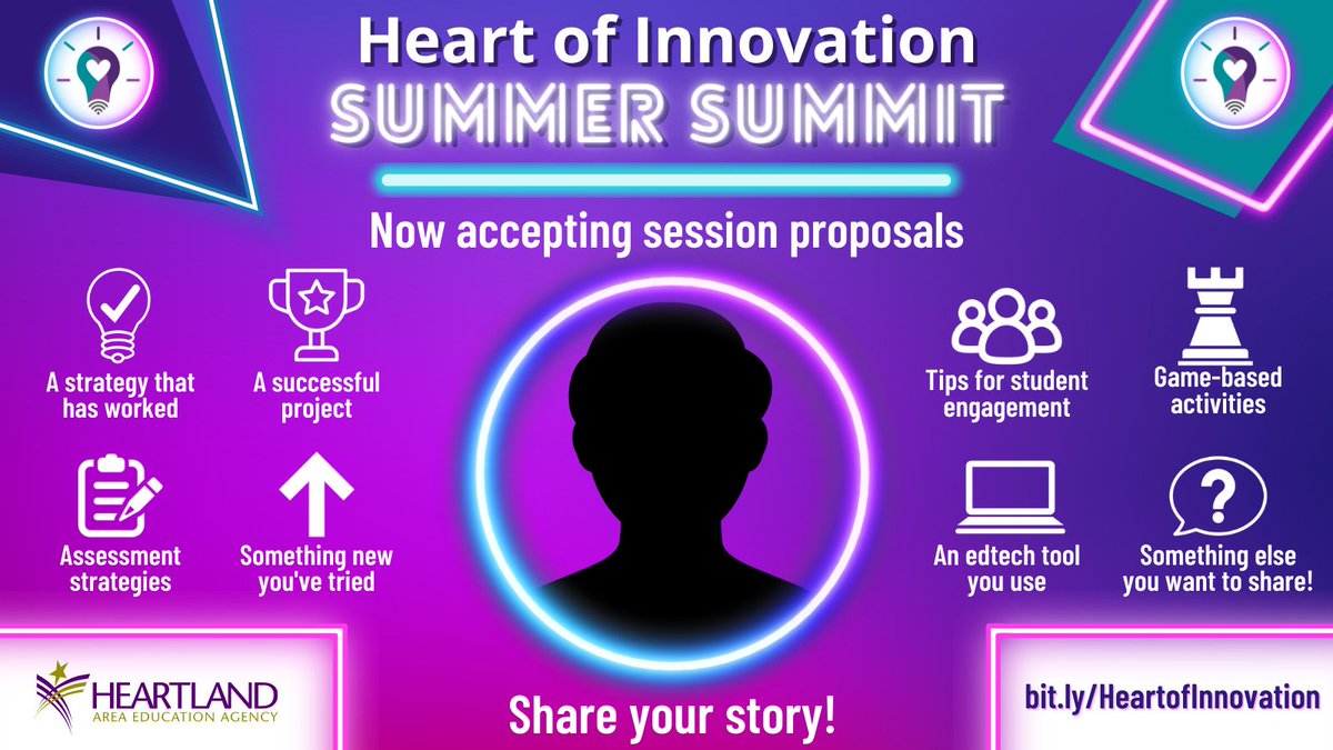 What works in your classroom? We're excited for educators to share their stories at the virtual Heart of Innovation Summer Summit on the mornings of Aug 8-9!

Submit a session proposal by May 5 at forms.gle/uMWbiCz1UkHY2T…

#iaedchat #HAEAinnovate #HeartlandAEA #ITECia #edtech