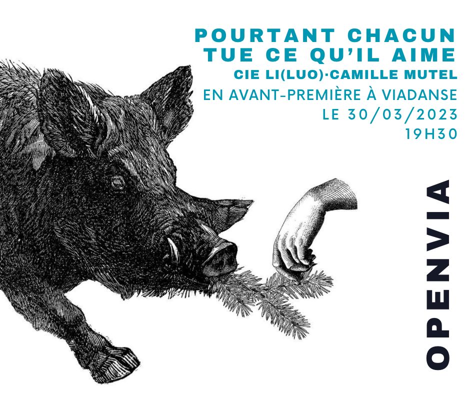 VCcnbfc's tweet image. [OPENVIA] En avant-première, jeudi 30 mars à 19h30 venez découvrir « Pourtant chacun tue ce qu’il aime » de la Cie Li(luo) &amp;gt; viadanse.com
[QUE FAIRE AVANT] À 18h, assistez au vernissage des expos de La Cantine d’Art Contemporain de L’École d’art en face de VIADANSE.