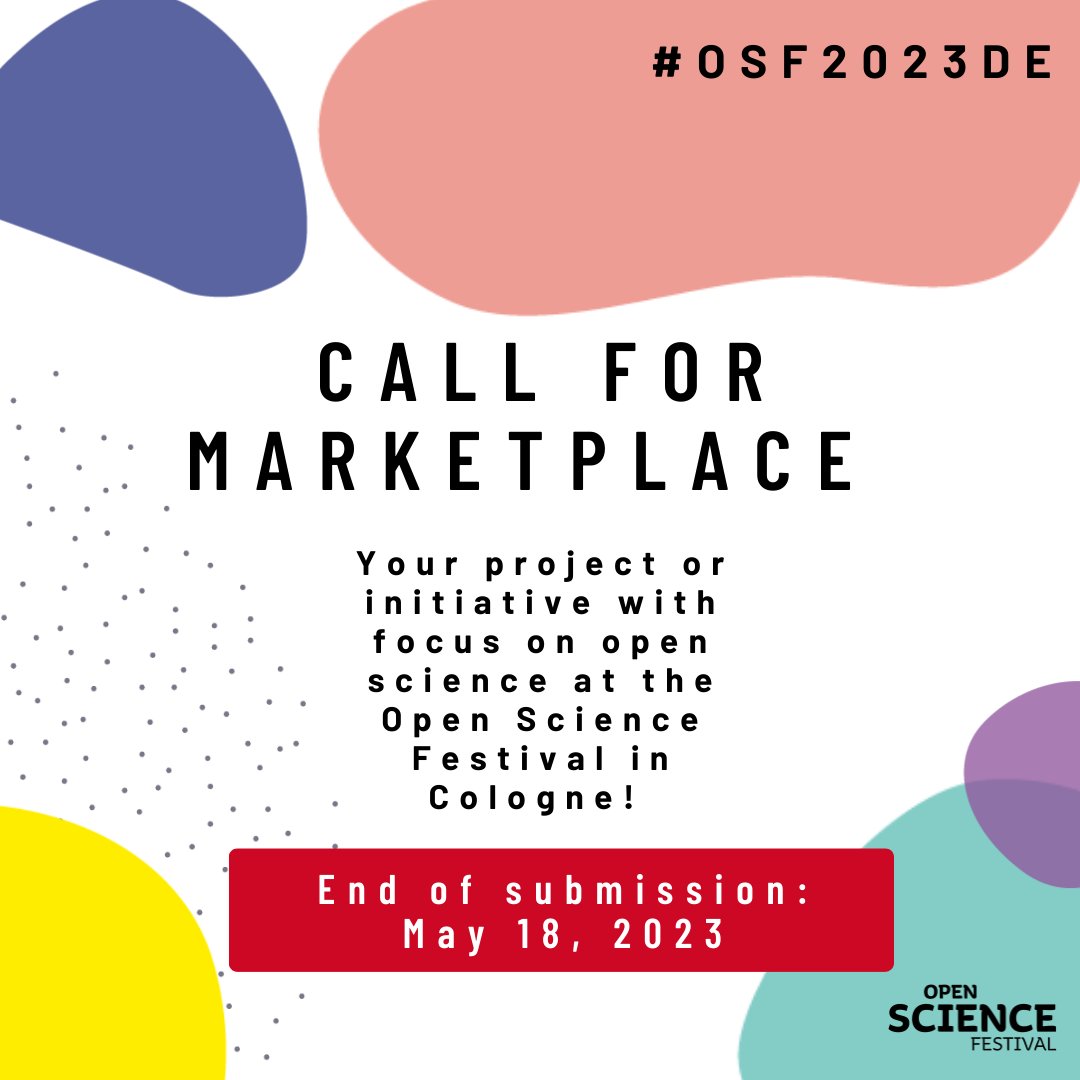 ZB_MED's tweet photo. The second German Open Science Festival #OSF2023DE is a place to exchange ideas and insights on #OpenScience.
Would you like to present your project or initiative during the #OpenScienceFestival in Cologne on 04 and 05 July 2023?
ℹ️ All information: https://t.co/DMTswthh6E https://t.co/b812kSuAf3