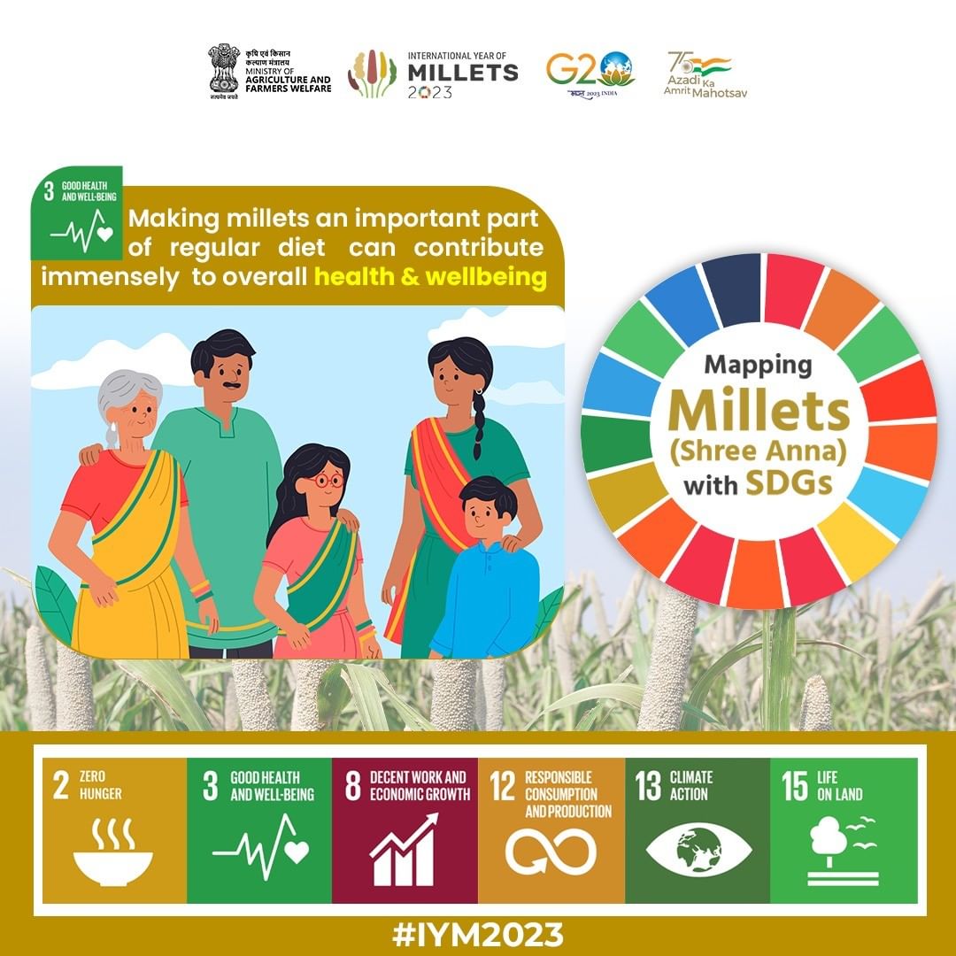 IndEmbDoha's tweet photo. #Millets can contribute immensely to overall health and well-being.

#IYM2023 @IYM2023 @MEAIndia @IndianDiplomacy https://t.co/tuYq1o4fZz