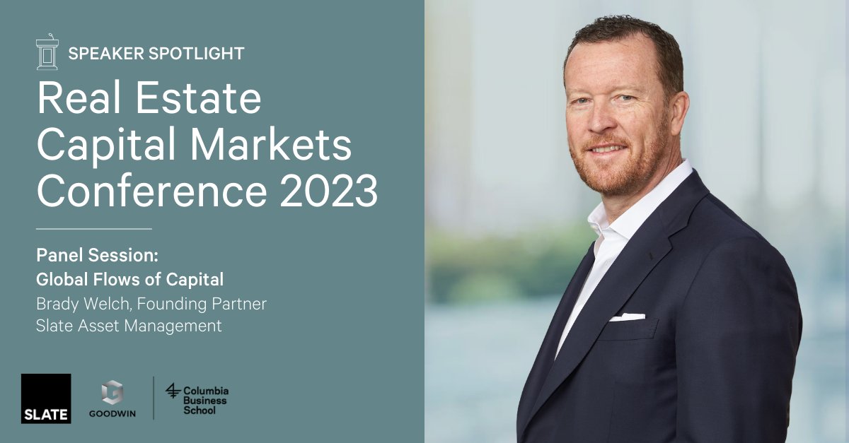 SlateAssetMgmt's tweet photo. Today, Brady Welch, Slate’s Founding Partner, is speaking at the 2023 Real Estate Capital Markets Conference in New York, discussing key trends, challenges &amp; opportunities driving global flows of capital in real estate markets today. Learn more:https://t.co/u4bpJKN1Lj 

#RECMCONF https://t.co/O2BqKUSGV9