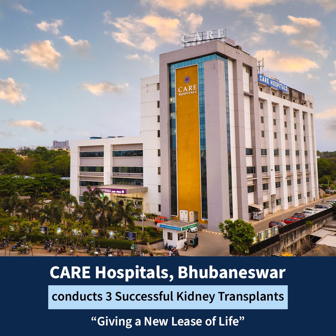 CARE Hospitals, Bhubaneswar has successfully performed three kidney transplants, since the inception of Kidney Transplant Program in February 2023.

#CAREHospitals #TransformingHealthcare #KidneyTransplant #Surgery #Clinicalexcellence #successfulkidneytransplant