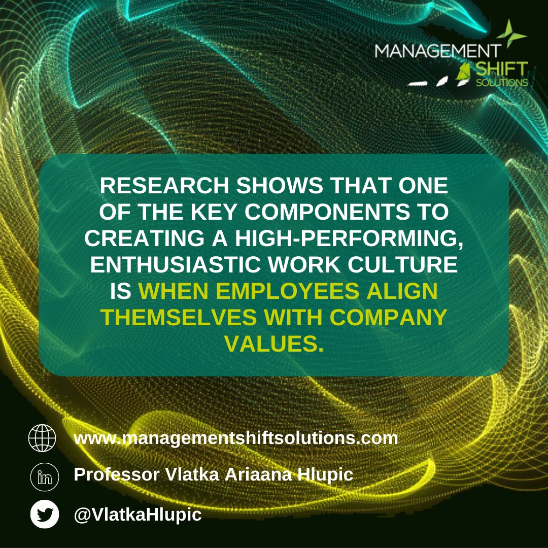 When employees feel a strong connection between their personal values and the values of the company they work for, they are more likely to be engaged and motivated in their work. This can lead to higher levels of productivity and overall job satisfaction.

#managementshift