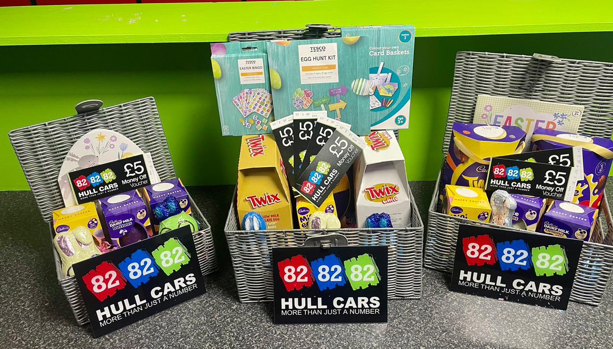 🐣 🐰 Easter Giveaway 🐰 🐣 
Be in with a chance of winning one of our Easter hampers which include vouchers to be used on your next taxi journeys.
All you need to do is tag two people you are looking forward to see over Easter, like our Hull Cars - 82 Taxis page.