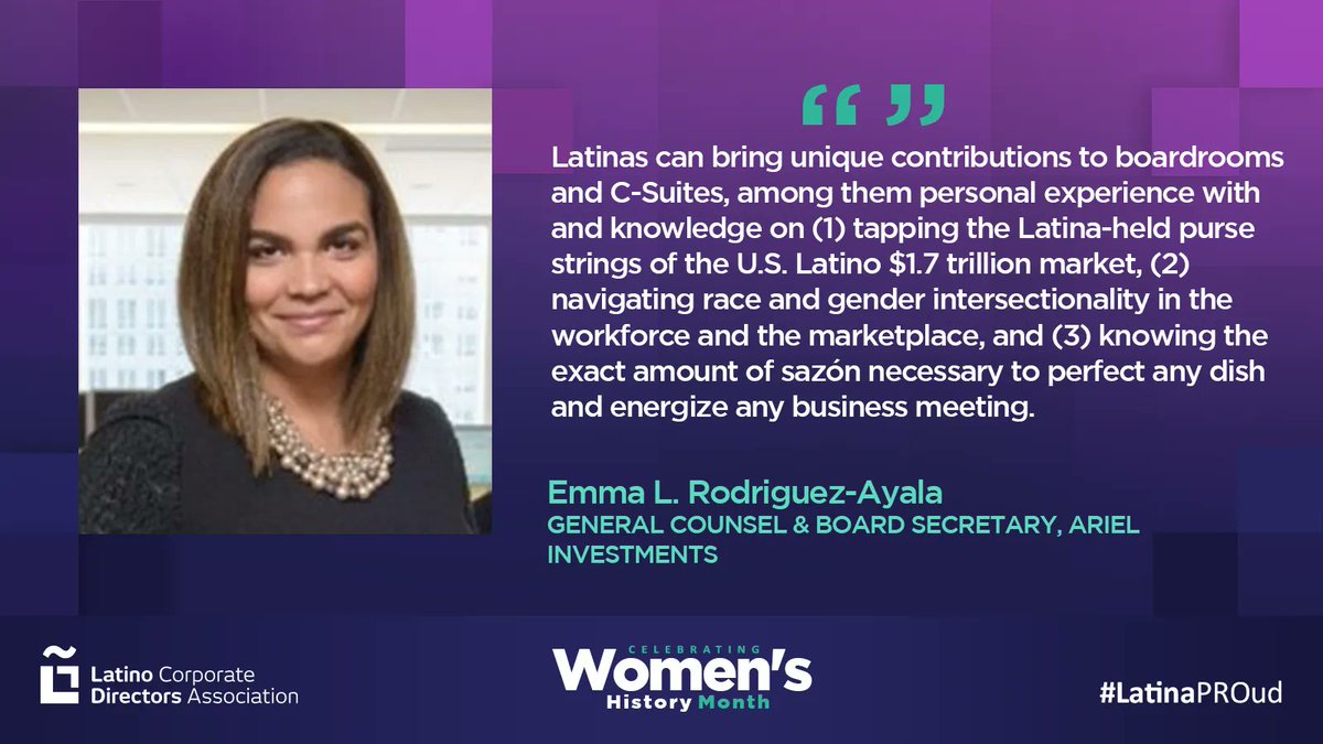 LCDA is honored to celebrate women and LCDA’s Latina leaders, during #WomensHistoryMonth and Beyond! 

We are proud to highlight Emma Rodriguez-Ayala and the vast wealth of #Latina talent she brings to both the boardroom and at the C-level.

#LatinaPROud buff.ly/3yBUJ8I