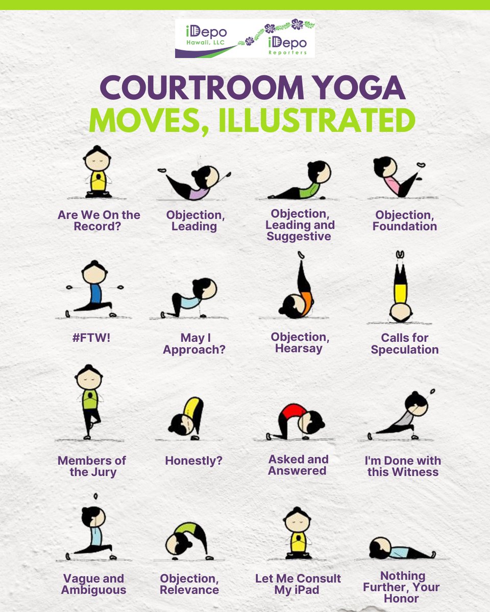 Take a moment to find your inner peace before entering the courtroom with these courtroom yoga moves! 🧘

.
.
.
.

🏷#innerpeace #courtroomyoga #yogamoves #mindfulness #peacefulmind #meditation #lawyerlife #courtreportersrock #idepohawaii #ideporeporters