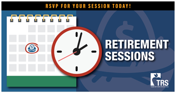 TRSofTexas's tweet photo. Join us today! Whether you’re considering retirement or simply want to learn more about your TRS benefits, we conduct several different types of sessions to meet your needs. Explore your options to see which session works best for you https://t.co/VELee0AgbF. https://t.co/TaWAtU94k0