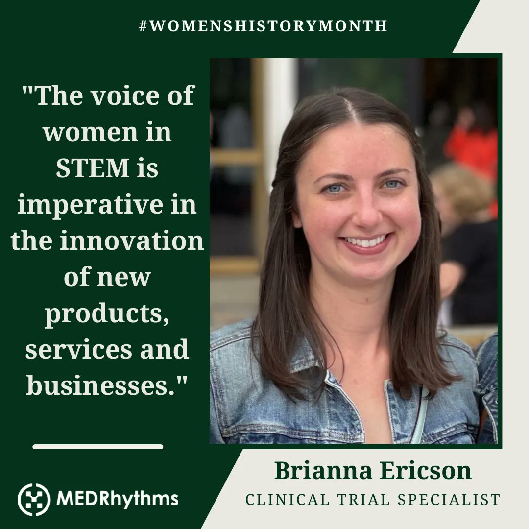 Our final Women’s History Month spotlight features Brianna Ericson, MedRhythms’ Clinical Trial Specialist.

For more information on MedRhythms, visit buff.ly/3xYKsCW

#WomensHistoryMonth #WomensHistoryMonth2023 #womeninhistory #herstory #womeninSTEM