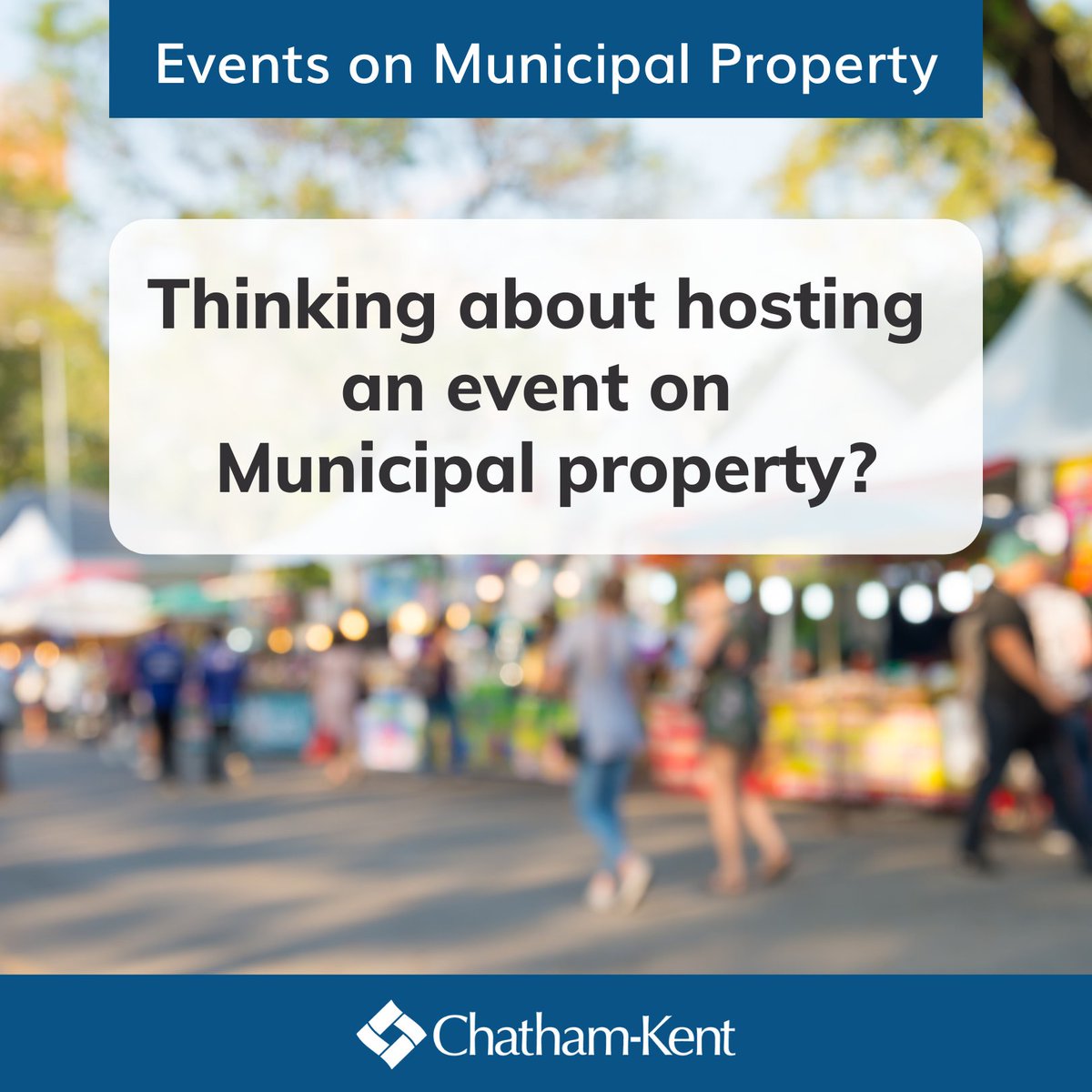 Thinking of running a special event in 2023? 🤔💭🎉 Connect with us and reserve your location today!! ▶️ Check out the Events on Municipal Property section of our website for more information - chatham-kent.ca/localgovernmen… #ckont