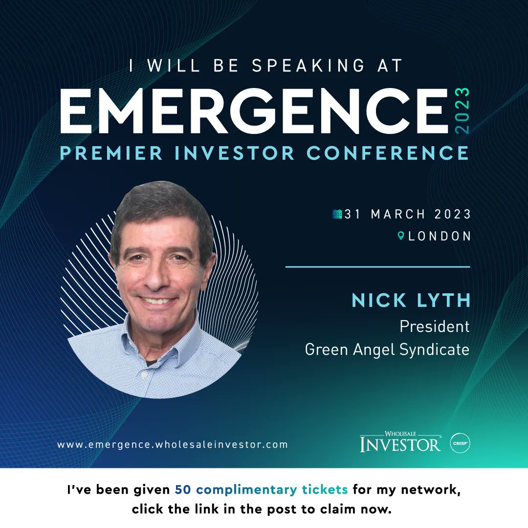 🗓️ THIS FRIDAY, Nick will be delivering a keynote speech at Emergence 2023, London (@Wholesale Investor) 💙 The event boasts over 2,000 attendees worldwide, 50+ companies and 25+ keynote speakers and panelists from across the world of #VentureCapital 🎟️: bit.ly/3TUwkVq