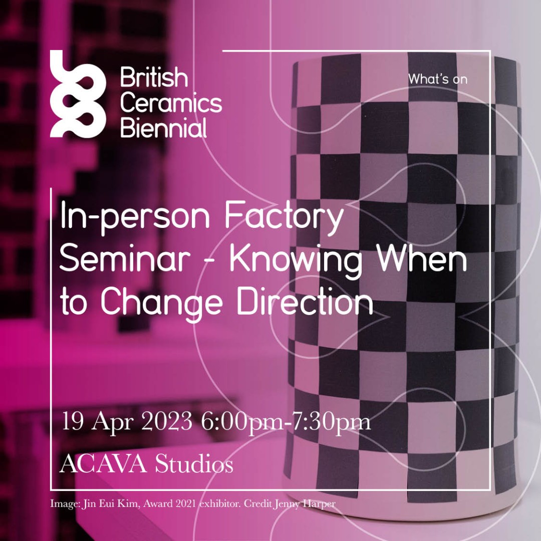 💫 Coming up!

In-person <a href="/FactoryCI/">Factory</a> Seminar – Knowing When to Change Direction is a conversation around the need for change within artistic practice. Led by Dan Southward from ACAVA &amp; artist @thisisrobfenton.

📆 19 Apr, 6-7:30pm
📍 <a href="/ACAVASpodeWorks/">ACAVA Spode Works</a>
🔗 ow.ly/5Vf450NgWGy
