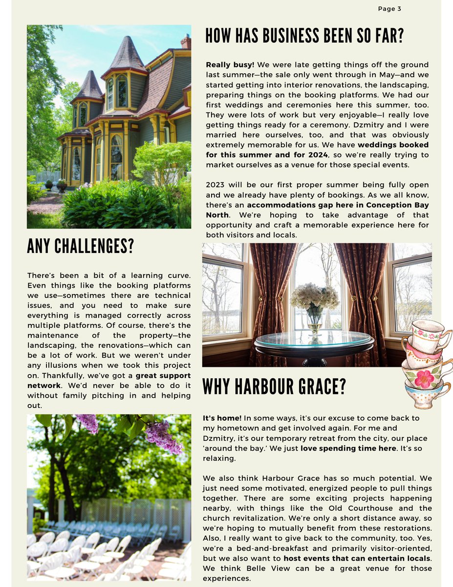 townofhrgrace's tweet photo. March 29, 2023:

RE: Business of the Week Feature: Belle View Manor Inn

Business of the Week is back on a new platform! Our eighth profile features another great hospitality establishment in our community, Belle View Manor Inn. 

(1/3) https://t.co/geA2zbWBb1