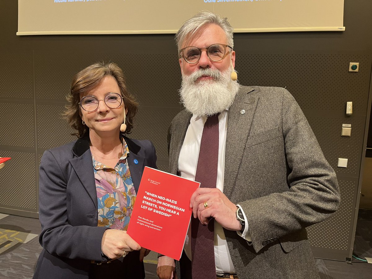Nordic right-wing extremism - new report from The Nordic Council of Ministers <a href="/nordenen/">Nordic Co-operation</a> and <a href="/goteborgsuni/">Göteborgs universitet / University of Gothenburg</a> The report offers policy insights and recommendations to combat right-wing extremism.  <a href="/EllemannKaren/">Karen Ellemann</a> and Christer Mattsson.
#nrpol report: pub.norden.org/temanord2023-5…
