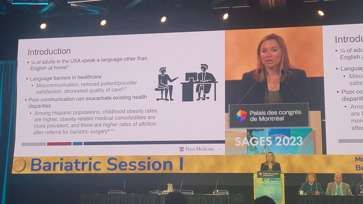 Dan Hashimoto, MD MS FACS (@laparoscopes) on Twitter photo Important work from star <a href="/pennsurgery/">PennSurgery</a> resident <a href="/crosen19/">Claire Rosen, MD MSME</a> investigating outcomes of English vs non English primary language pts undergoing #bariatric surgery
#SAGES2023 Important work from star <a href="/pennsurgery/">PennSurgery</a> resident <a href="/crosen19/">Claire Rosen, MD MSME</a> investigating outcomes of English vs non English primary language pts undergoing #bariatric surgery
#SAGES2023