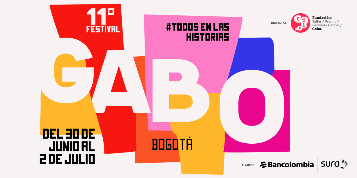 🤩El #FestivalGabo 2023 regresa a Bogotá 🌇 y se consolida como el escenario para los contadores y amantes de las historias de Iberoamérica. #TodosEnLasHistorias. 🫂💜

🗓️Agéndate del 30 de junio al 2 de julio.

¡Te esperamos!💥👯‍♀️