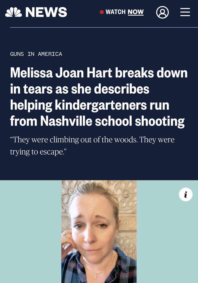 realstewpeters's tweet photo. Melissa Joan Hart just happened to be at the Covenant School in Nashville helping Kindergarteners escape DURING the SHOOTING. 

Excuse me while I call complete bullshit on this story. https://t.co/cNh6I46j7i