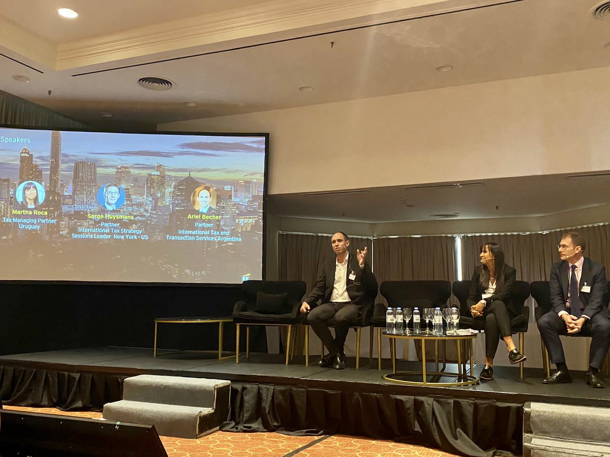EY_Uruguay's tweet photo. XXIII Seminario de Tributación Internacional: panel Cambios en regimenes holding y reglas de fuente, con participación de la Cra. Martha Roca.
@EY_Argentina https://t.co/PhwUb27fRB