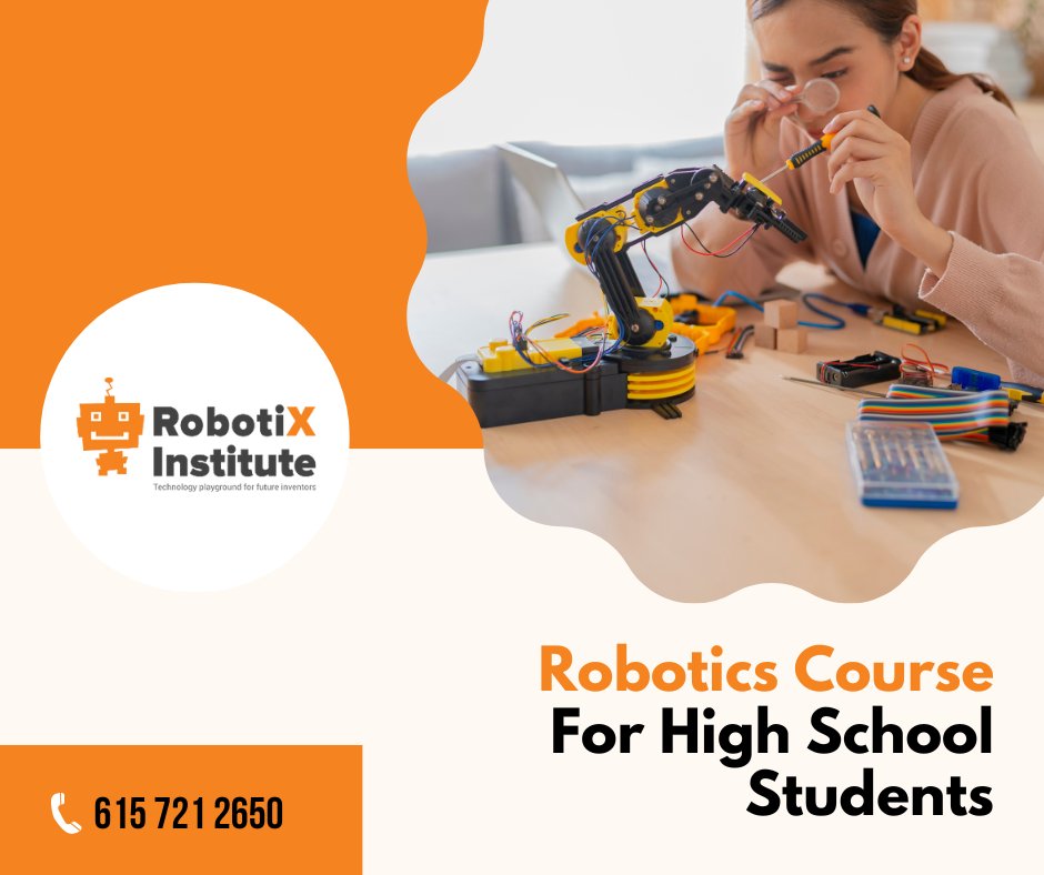 RobotixI's tweet image. Calling all high school students in Nashville! Discover the fascinating world of robotics with our engaging and hands-on course. Enrol now and ignite your passion for technology!

#roboticsclasses #roboticsforkids #roboticsforstudents #learnrobotics