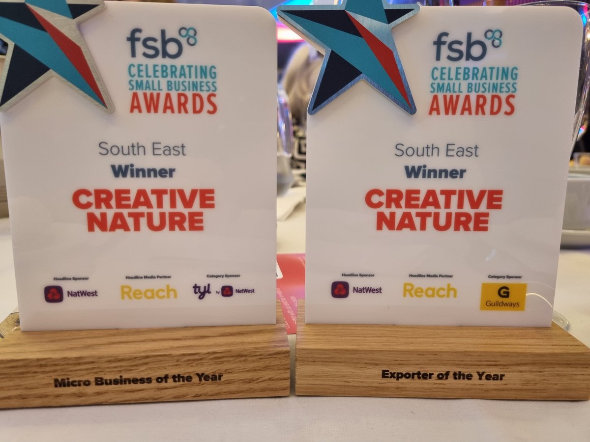 Well this was unexpected!! So proud of the @creativenature team, picking up 2 awards at the #FSBawards @fsb_policy @FSBSurrey @FSBSouthEast