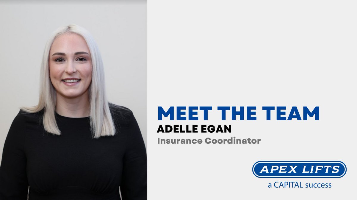 ApexLifts's tweet photo. Meet Adelle, Apex's Insurance Coordinator 😄

Adelle's main responsibility is managing and capturing all insurance reports as well as distributing insurance jobs to the relevant engineers. 

#meettheteam
#apexlifts
#insurancecoordinator https://t.co/qLYE610FD5