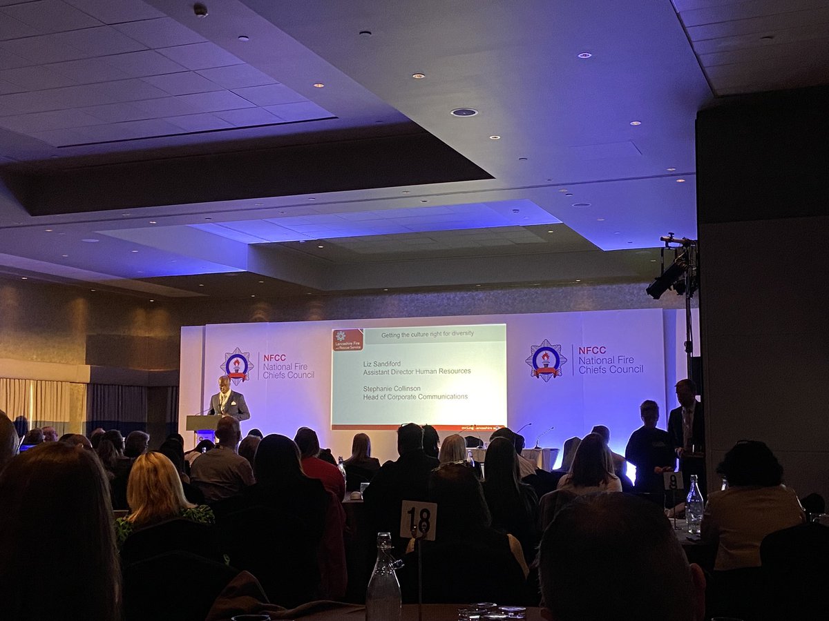 tompowell_91's tweet photo. Fascinating @NFCC_FireChiefs Culture Conference. A real opportunity to drive change. There were many reflections not least how we enable leadership at all levels, changing from by-standers to up-standers & the @WhiteRibbon_UK approach โIโm not okay with thatโ #InclusionInFire https://t.co/usoYVLlhPo