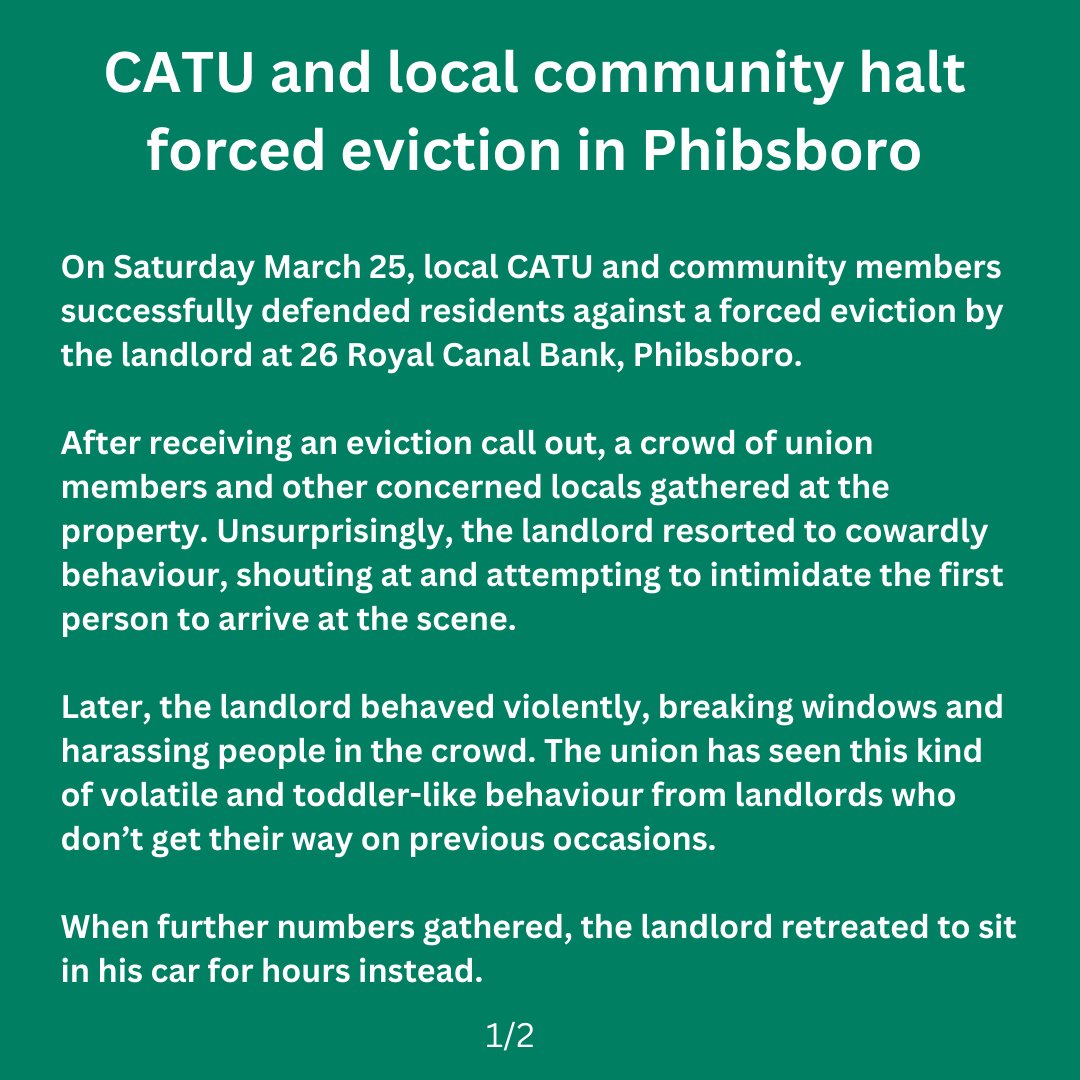 CatuPhibsnevin's tweet photo. 💥Last Saturday, our members and the local community successfully defended against a forced eviction in Phibsboro.

Before the residents moved in, the property was empty for 11 years, in the middle of a dire housing crisis.

We stand together against this greed and abuse. https://t.co/UNwKyJWHBk
