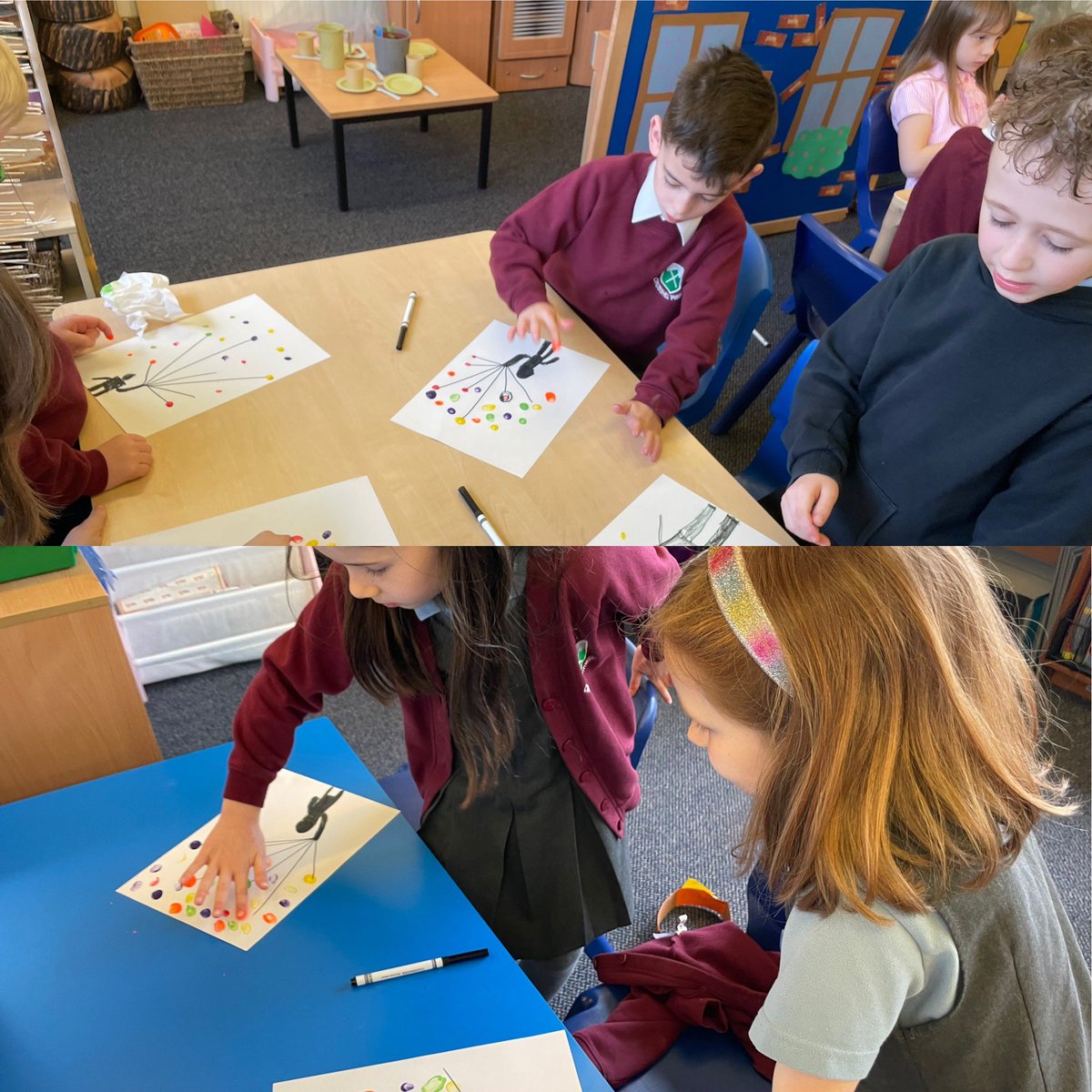crosshill_ps's tweet photo. Class 1 have made a colourful painting today for autism awareness week. The balloons represent the children’s many skills and talents. #Spectrumcolourchallenge #AutismAwarenessWeek #crosshillclass1 https://t.co/tUxLUH46I0