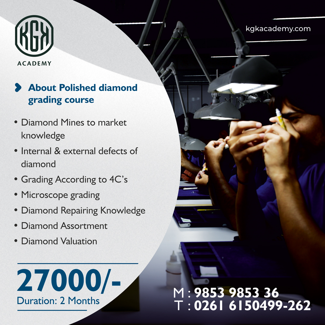 KgkAcademy's tweet image. Be an expert in diamonds. Learn every detail about diamonds from experienced and skilled faculties to enhance your career in the James and Jewellery field.
#PolishedDiamondGrading #KGKAcademy #course #GemsandJewellery #academy #diamondacademy #learning #training #career #students