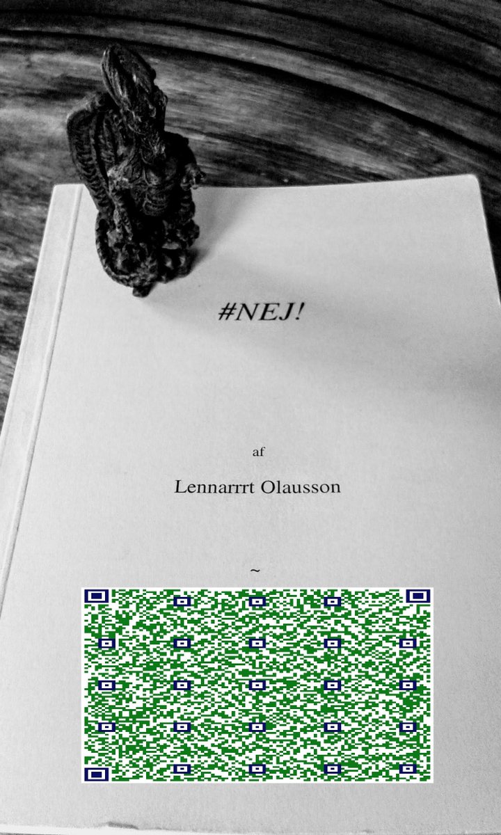 mestNej's tweet photo. @TheNFTMag @niftygateway Nej! ~ nftNanoBook 3.1:1
with a #bw photo of the printed 📗 Book of #Nej! af
https://t.co/M4MW2xvhwm & a Happy Dragon saying: GM
#NanoBook #nftNanoBook #qr #LennArrrt https://t.co/40ozTT6LQC