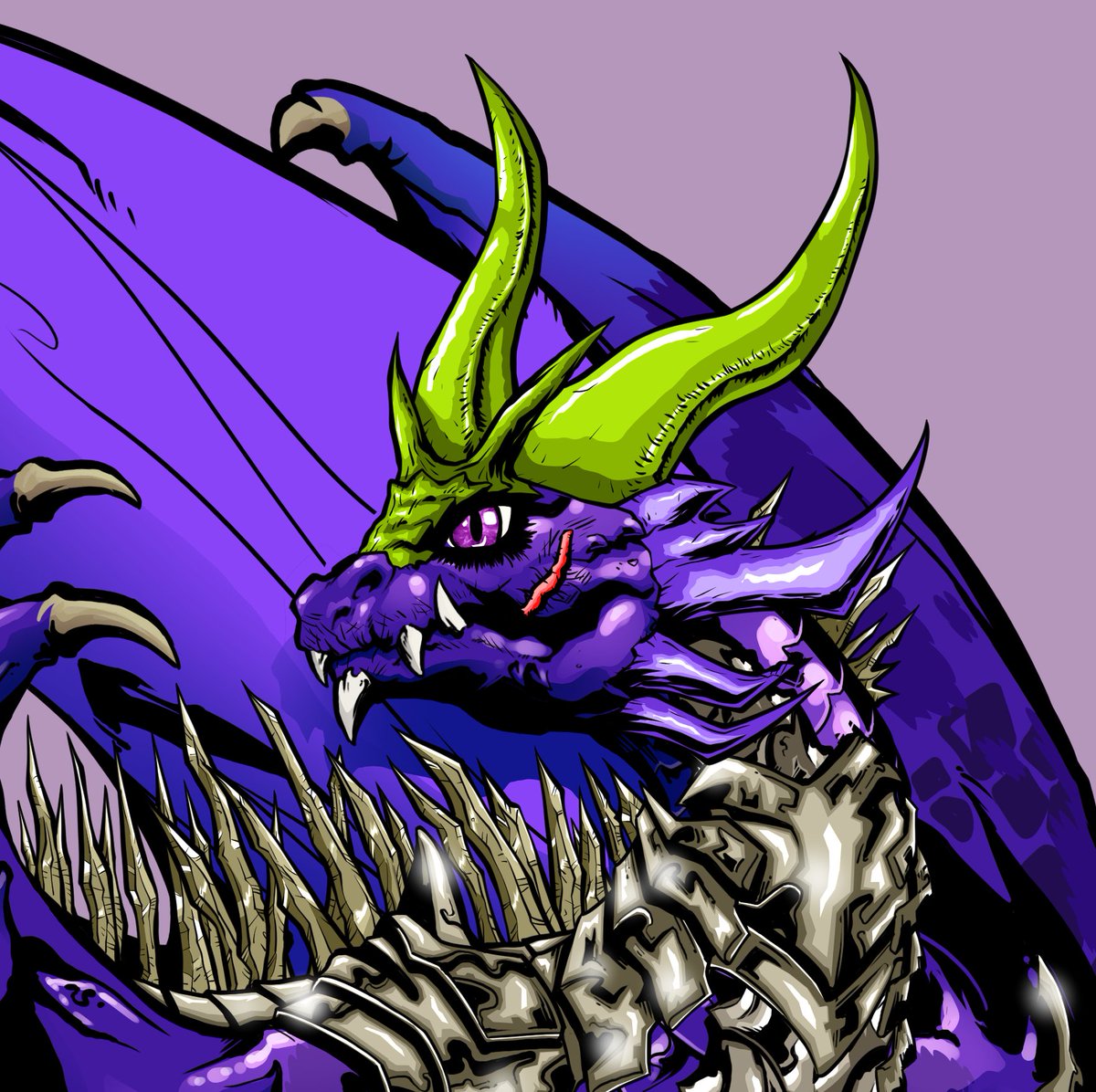 Gnogen's tweet photo. The Gnogons Revamped Collection Sneak Peeks Resume 🐉

"The Joker's Wild"

Armour: Centurion
Horns: Joker
Color: Kobe
Chest: Plated
Spikes: Hazard
Scales: Dragonguard 

next sneak peek: Super Rare Horn 

$GNG x $EGLD https://t.co/9LdL6w5mU3