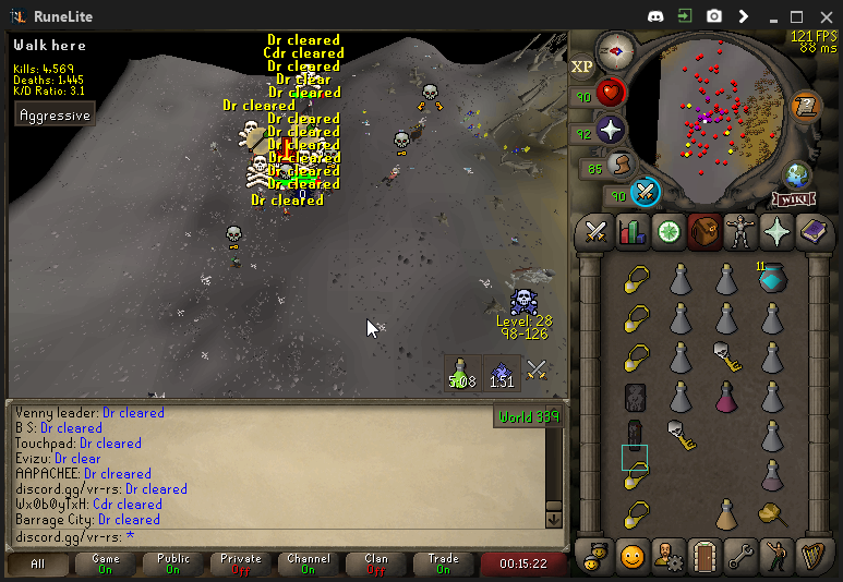 OSRS_VR's tweet photo. After 3 failed rushes on VR, where deathrow lost their gear, they decided to play in rags and team with syn for another round. The same result followed as usual;

TOTAL VR DOMINANCE AND DR CAPITULATION! #vr #osrs #runescape https://t.co/wZM9iVhAmJ